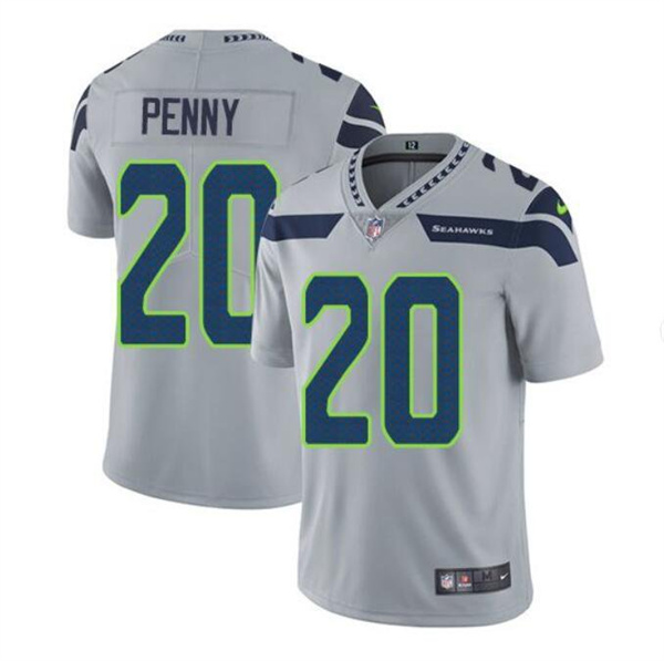 Men's Seattle Seahawks #20 Rashaad Penny Grey Vapor Untouchable Limited Stitched Jersey